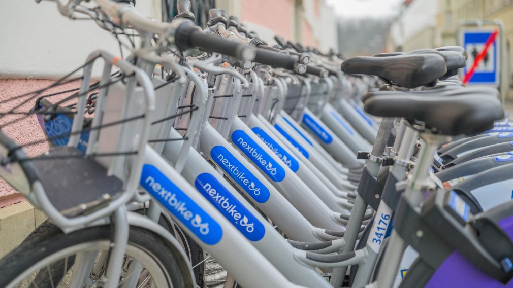 Foto von den nextbike Fahrrädern. (Foto: Arman Kalteis)