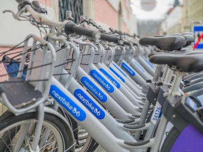 Foto von den nextbike Fahrrädern. (Foto: Arman Kalteis)