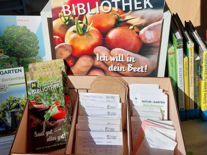 Foto von der Saatgut Box, welche in der Stadtbücherei steht. (Foto: Treffpunkt Bibliothek)