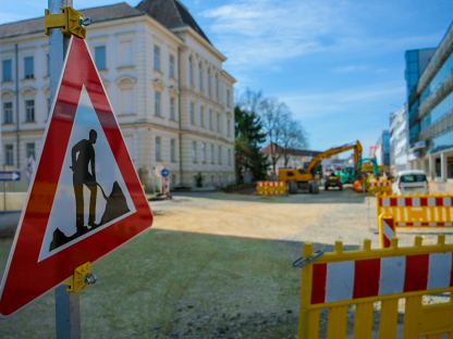 Eine Abbildung der Baustelle in der Linzerstraße beim Europaplatz. (Foto: Christian Krückel)