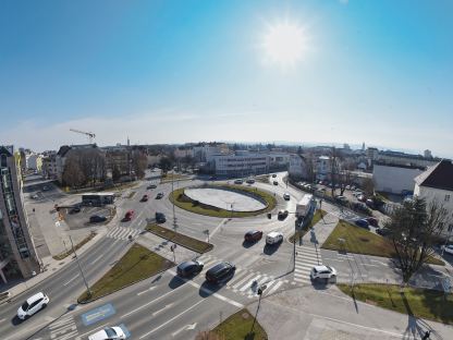 Luftaufnahme vom Europaplatz in Richtung Süden. (Foto: Josef Vorlaufer)