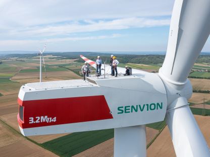 Luftaufnahme von einem Windrad in Pottenbrunn. (Foto: Klaus Rockenbauer)